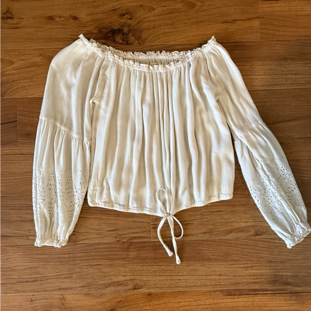Vintage Hollister Cream Off-Shoulder Blouse